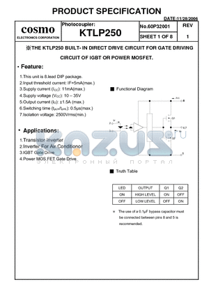 KTLP250 datasheet - Photocoupler