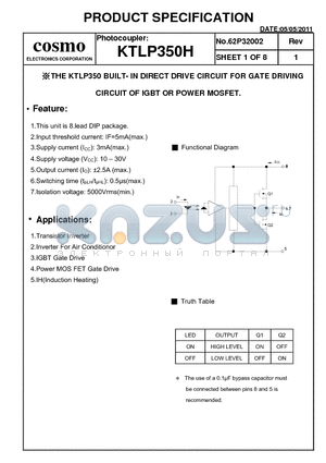 KTLP350H datasheet - This unit is 8.lead DIP package