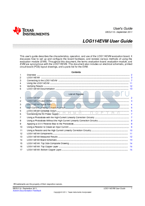 LOG114AIRGVT datasheet - LOG114EVM User Guide