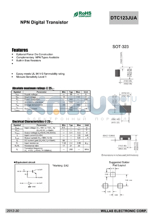 DTC123JUA datasheet - NPN Digital Transistor