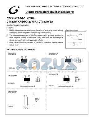 DTC123YCA datasheet - Digital transistors (built-in resistors)