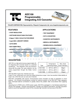 ADC150 datasheet - Programmable Integrating A/D Converter