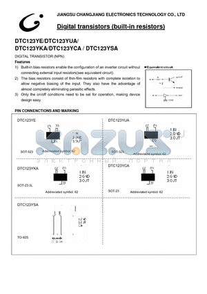 DTC123YUA datasheet - Digital transistors (built-in resistors)