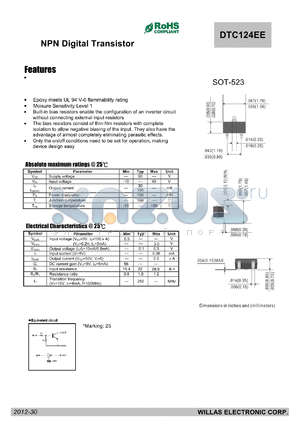 DTC124EE datasheet - NPN Digital Transistor