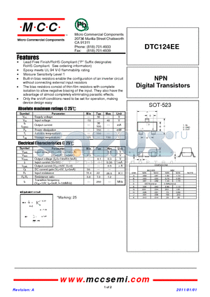 DTC124EE_11 datasheet - NPN Digital Transistors