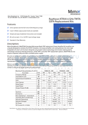 KTR3A datasheet - SSPA Replacement Kits