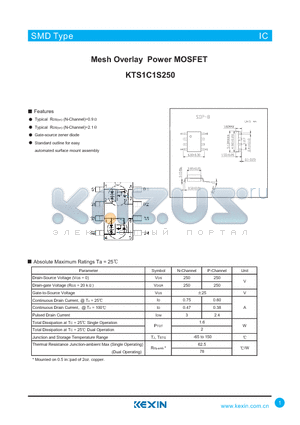 KTS1C1S250 datasheet - Mesh Overlay Power MOSFET