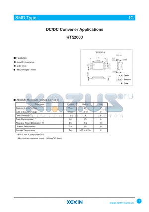 KTS2003 datasheet - DC/DC Converter Applications