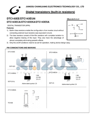 DTC143ESA datasheet - Digital transistors (built-in resistors)