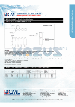 6321F datasheet - T-1 Circuit Board Indicator