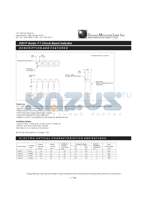 6321F1 datasheet - T-1 Circuit Board Indicator