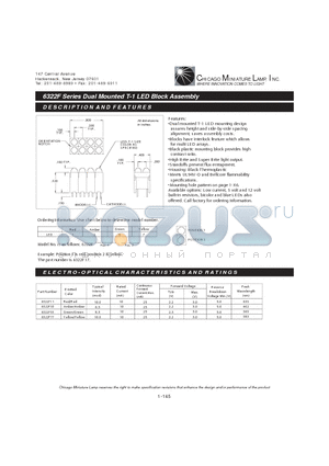 6322F11 datasheet - Dual Mounted T-1 LED Block Assembly