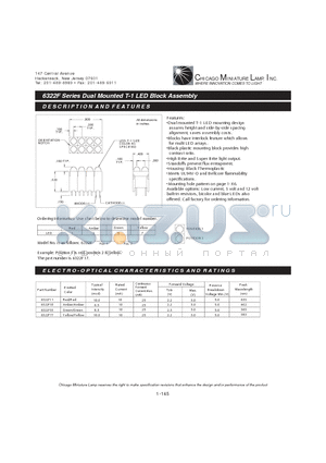 6322F33 datasheet - Dual Mounted T-1 LED Block Assembly