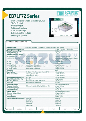 EB71F72D03BV2-20.000M datasheet - OSCILLATOR