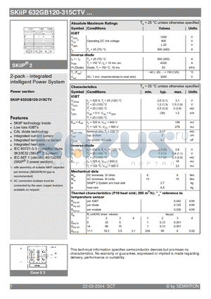 632GB120-315CTV datasheet - 2-pack - integrated intelligent Power System