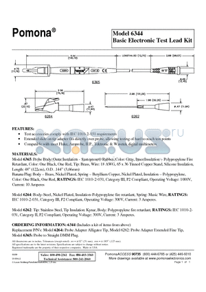 6344 datasheet - Basic Electronic Test Lead Kit