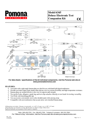 6345 datasheet - Deluxe Electronic Test Companion Kit