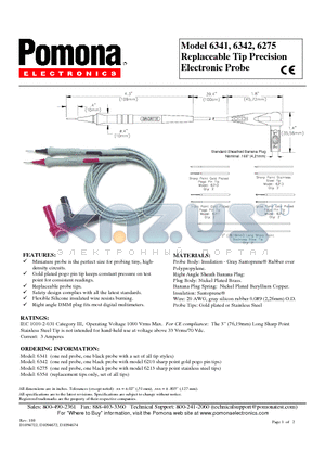 6342 datasheet - Replaceable Tip Precision Electronic Probe