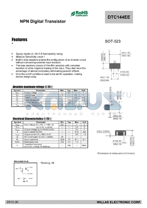 DTC144EE datasheet - NPN Digital Transistor