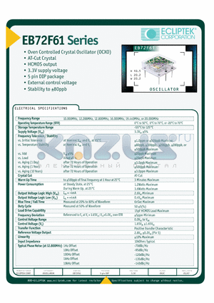 EB72F61C08CV2-20.000M datasheet - OSCILLATOR