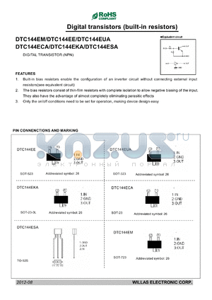 DTC144ESA datasheet - Digital transistors (built-in resistors)