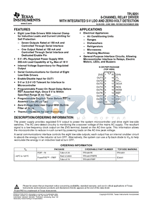 IC9201 datasheet - 8-CHANNEL RELAY DRIVER WITH INTEGRATED 5-V LDO AND ZERO-VOLT DETECTION