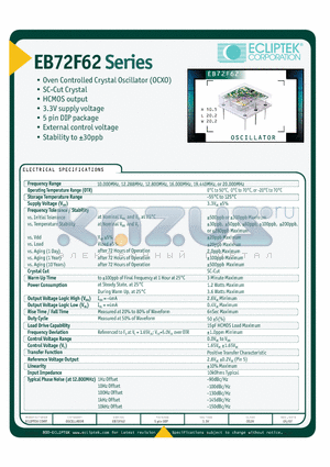 EB72F62D20AV2-20000M datasheet - OSCILLATOR