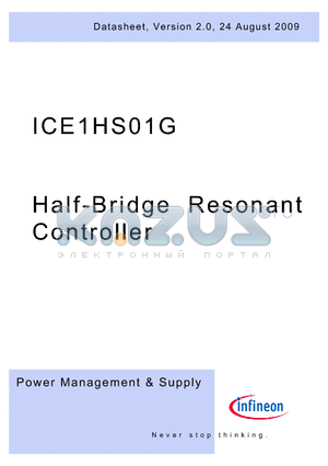 ICE1HS01G datasheet - Half-Bridge Resonant Controller
