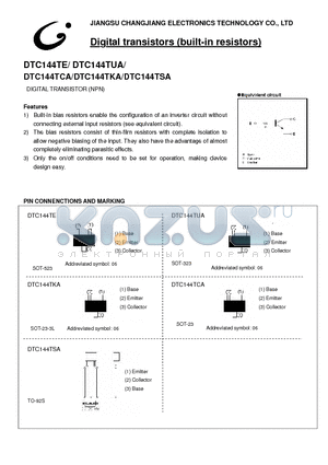 DTC144TSA datasheet - Digital transistors (built-in resistors)