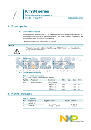 KTY84/130 datasheet - Silicon temperature sensors