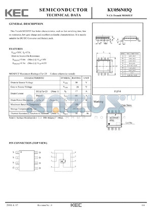 KU056N03Q datasheet - N-Ch Trench MOSFET