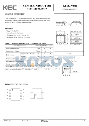 KU063N03Q datasheet - N-Ch Trench MOSFET