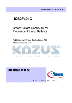 ICB2FL01G datasheet - Smart Ballast Control IC for Fluorescent Lamp Ballasts