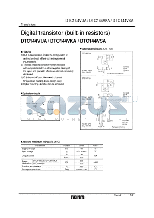 DTC144VUA datasheet - Digital transistor (built-in resistors)