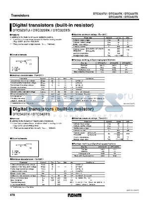 DTC323TU datasheet - Digital transistors (built-in resistor)