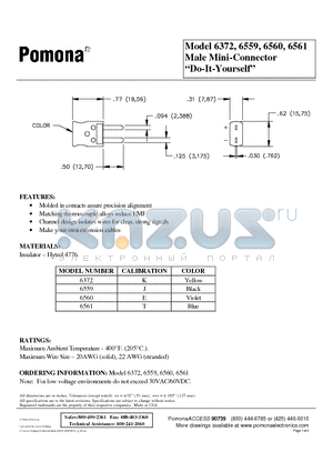 6372K datasheet - Male Mini-Connector