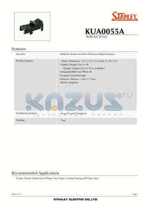 KUA0055A datasheet - Reflector Sensor