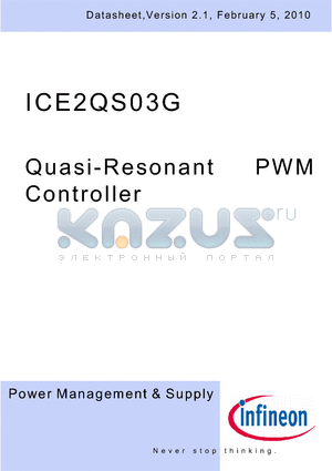 ICE2QS03G datasheet - Quasi-Resonant PWM Controller