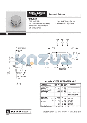 DTD01960 datasheet - Threshold Detector