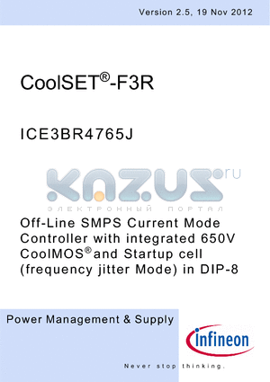 ICE3BR4765J datasheet - CoolSET^-F3R