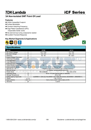 ICFSERIES datasheet - 3A Non-isolated SMT Point Of Load