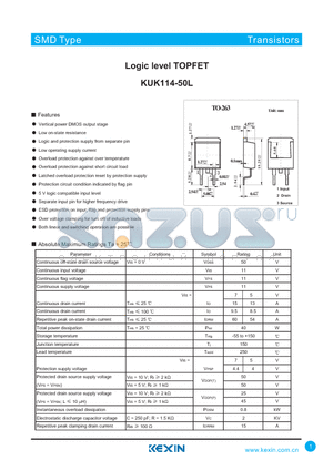 KUK114-50L datasheet - Logic level TOPFET