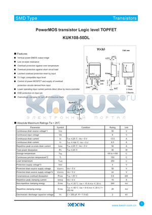 KUK108-50DL datasheet - PowerMOS transistor Logic level TOPFET