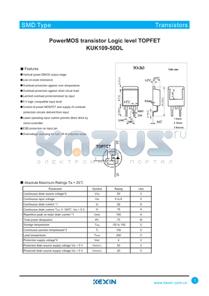 KUK109-50DL datasheet - PowerMOS transistor Logic level TOPFET
