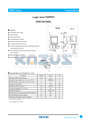 KUK130-50DL datasheet - Logic level TOPFET