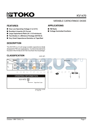 KV1470F7 datasheet - VARIABLE CAPACITANCE DIODE