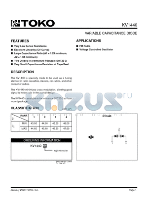 KV1440F4 datasheet - VARIABLE CAPACITANCE DIODE