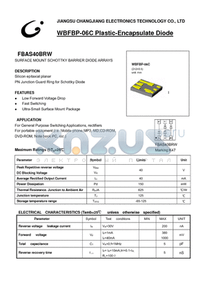 FBAS40BRW datasheet - SURFACE MOUNT SCHOTTKY BARRIER DIODE ARRAYS