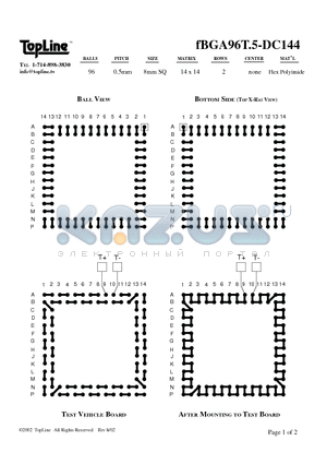 FBGA96T.5-DC144 datasheet - FBGA96T.5-DC144