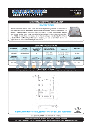 FBGC-1.44G datasheet - FILTER